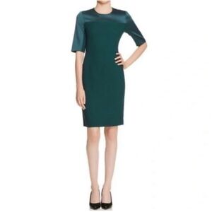 NWOT BOSS Danufa Stretch Wool Sheath Dress Pine Green Business Casual Women’s 4